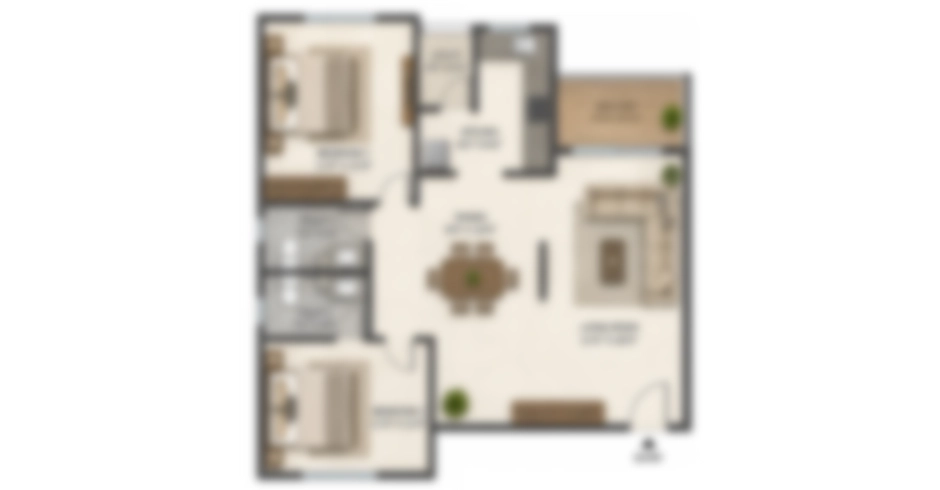 L&T Ahana Malad 2 BHK Floor Plan